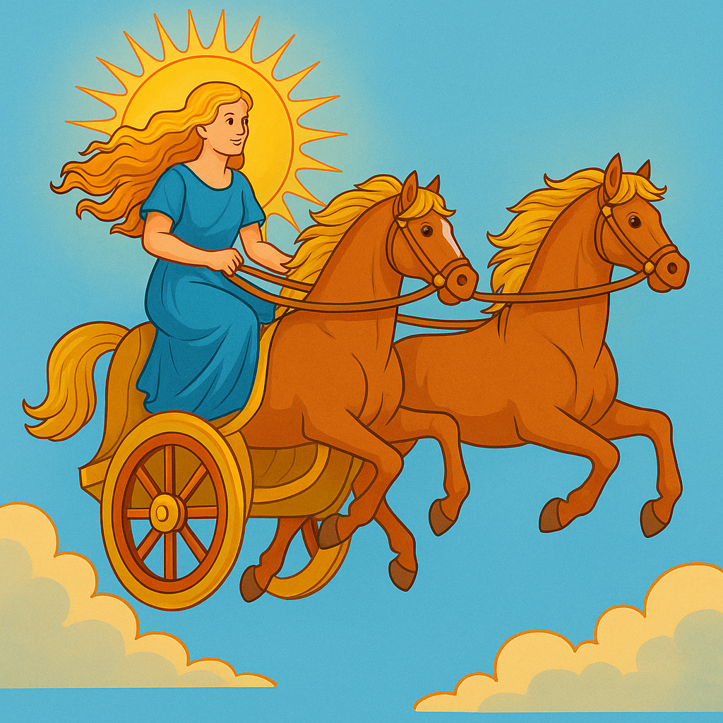 Cuento Nórdico del Sol y la Luna El mito nórdico de Sól y Máni; Sól no era una diosa al principio, sino una muchacha humana, hija de un hombre llamado Mundilfari