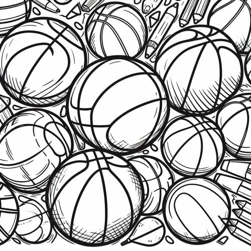 Dibujo para colorear de pelotas de baloncesto