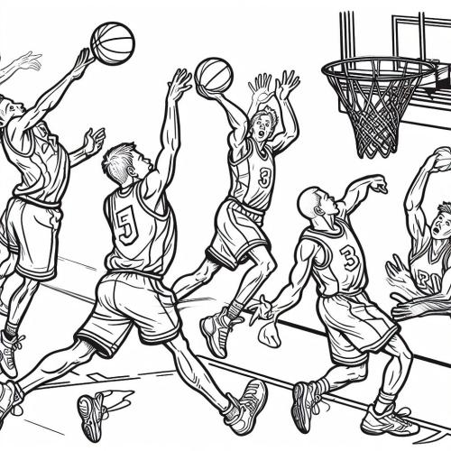 Dibujo de equipo de baloncesto para colorear 6