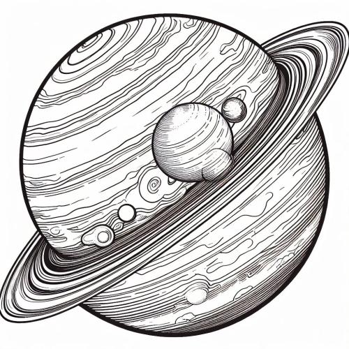 Saturno planeta para colorear dibujo