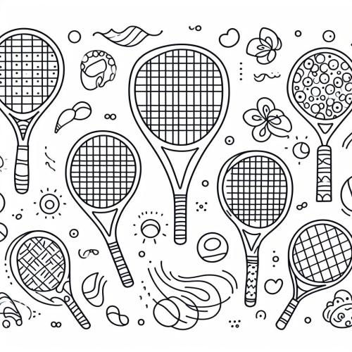 Raquetas de tenis para colorear