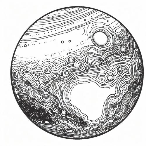 Dibujo e planeta para colorear 3