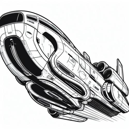 Dibujo de nave espacial para colorear 3